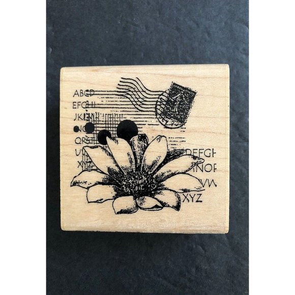 Hampton Art Office Hampton Art Rubber Craft Stamp Flower Postmark